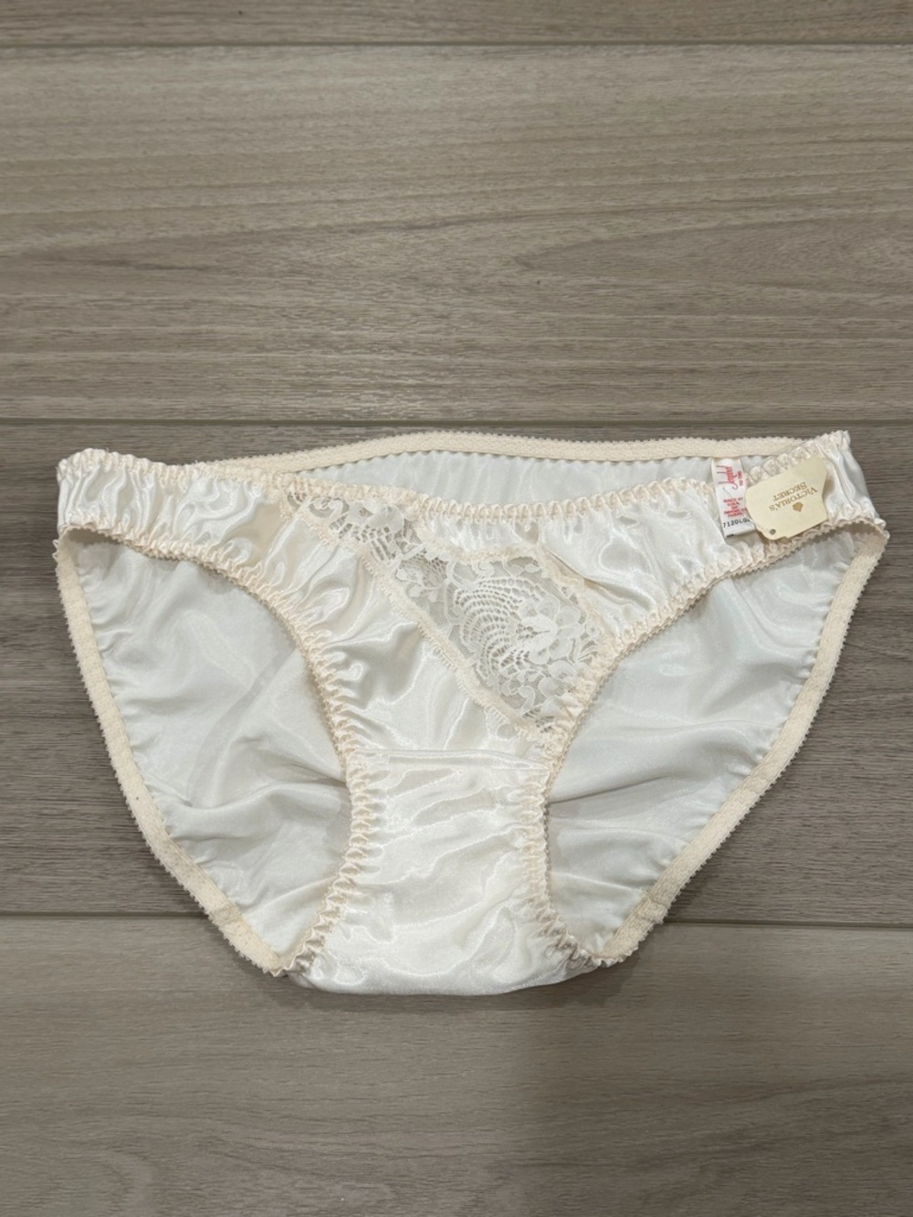 Vtg 90s Victoria's Secret Panties L Satin NWT Sheer Lace Jezebel